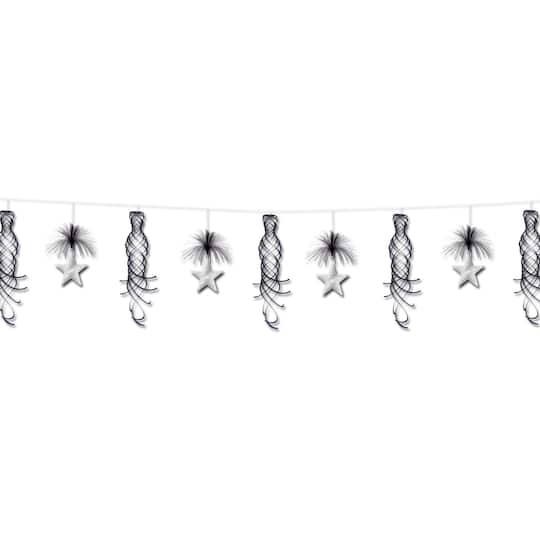 Beistle 10ft. Black & Silver Star Shimmer Garlands, 2ct.